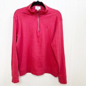 Southern Tide Coral Pink Shipjack 1/4 Zip Cotton Pullover Men’s Size Large